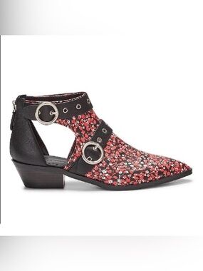 Rebecca Minkoff Red and Black Ankle Booties wm sz 8